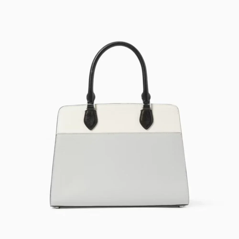 Kate Spade Madison Colorblock Saffiano Leather Medium‎ Satchel (Platinum Grey)